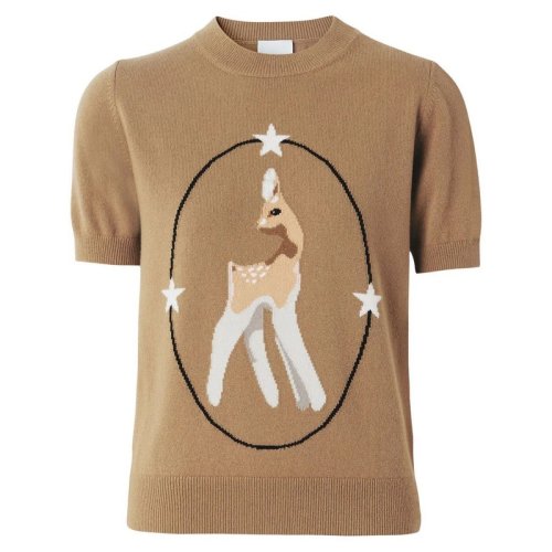  BURBERRY/博柏利 女士駝棕色羊毛針織衫/毛衣 8048460 PLFSX