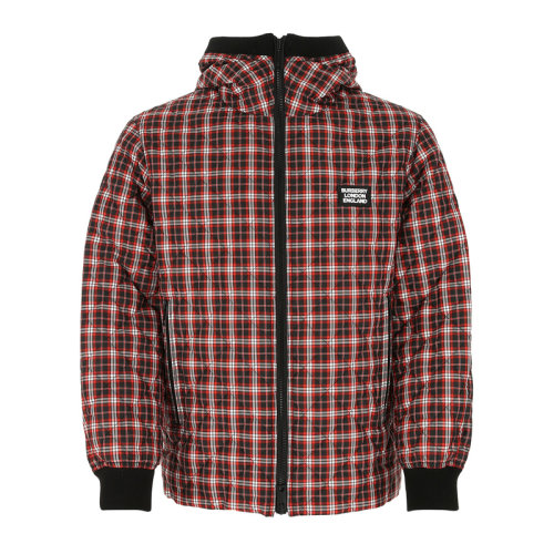 Burberry 博柏利 男士 服裝 紅色經(jīng)典格紋帶帽夾克 男士夾克