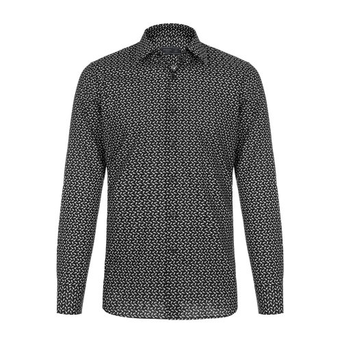 【香港直郵】PRADA 純棉 灰色 男士長袖襯衫