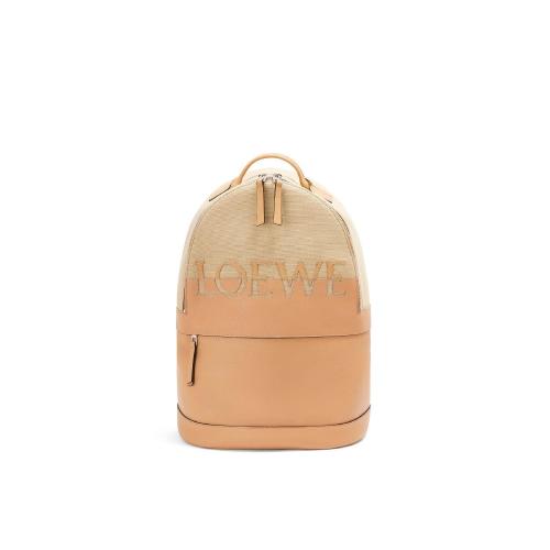 LOEWE羅意威 22年秋冬 男士 雙肩包 Signature Round backpack in canvas and classic calfski