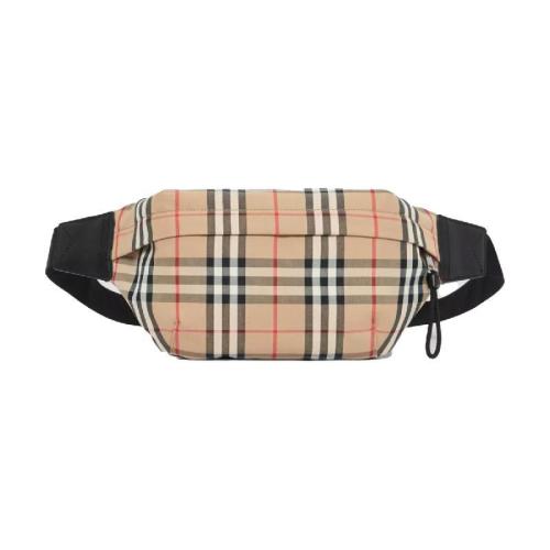  BURBERRY 22年秋冬 男士 中號 Vintage 格紋接合棉腰包 80104301