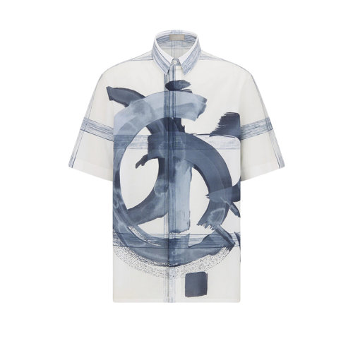 DIOR/迪奧 22年春夏新款 JACK KEROUAC系列 男士白色純棉印花短袖襯衫193C545A5586_C085