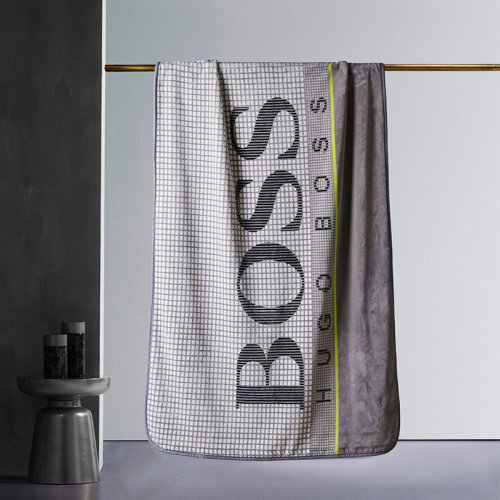 HUGO BOSS LOGO 格紋毯（灰）空調(diào)毯保暖毯140*190cm
