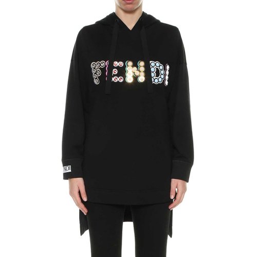 FENDI/芬迪 19年春夏 女性 logo 百搭 黑色 女衛(wèi)衣 FS6972A1VNF0GME