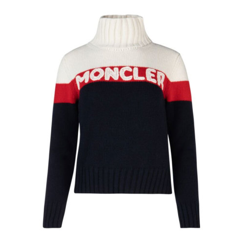  Moncler/蒙克萊 女士拼色羊毛針織衫/毛衣 9252550A9141-742