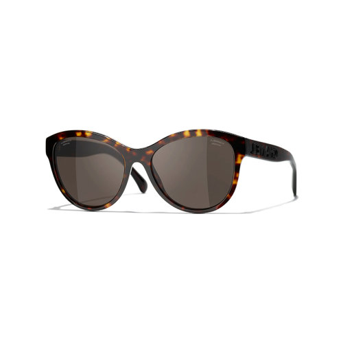 Chanel/香奈兒 22年春夏新款 Pantos系列 女士棕色鏡片深玳瑁色醋酯纖維鏡框太陽眼鏡墨鏡A71434X02016S7148