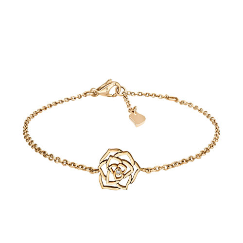 PIAGET/伯爵 ROSE玫瑰系列  18K金玫瑰金鑲鉆優(yōu)雅玫瑰手鏈 G36U4100
