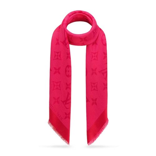 Louis Vuitton/路易威登 LV 女士老花羊毛紅色披肩圍巾圍脖 M70811