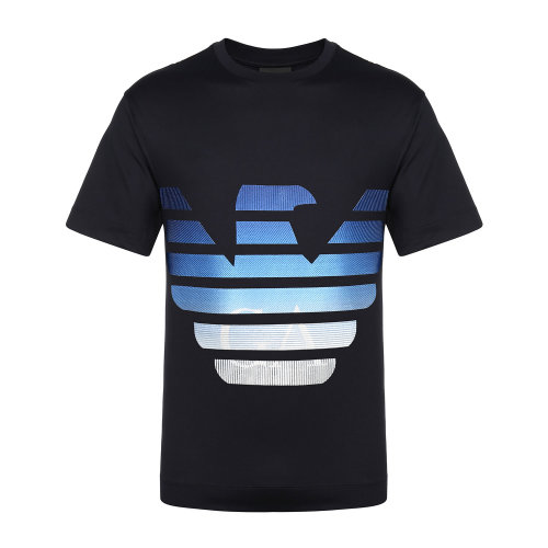 Emporio Armani/安普里奧阿瑪尼 深藍(lán)色 男士大號品牌鷹徽標(biāo)飾圓領(lǐng)短袖T恤 3H1TN6-1JCQZ-F989