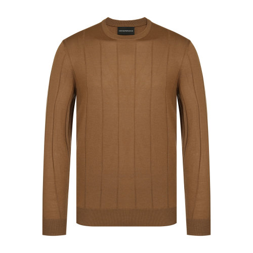 Emporio Armani/安普里奧阿瑪尼 駝色 男士圓領(lǐng)輕薄羅紋針織衫 6G1MTP-1MA7Z-0428