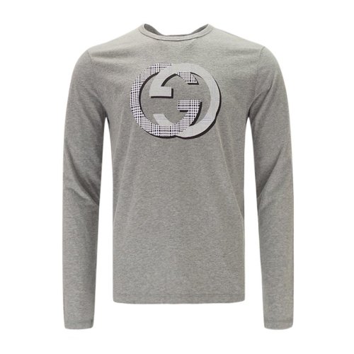 GUCCI 古馳 21春夏 男裝 服裝 logo印花純棉時尚休閑長袖T恤 男士衛(wèi)衣