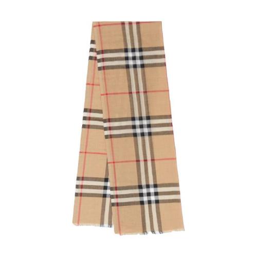  BURBERRY 22年秋冬 女士 輕盈格紋絲毛混紡圍巾 80184681
