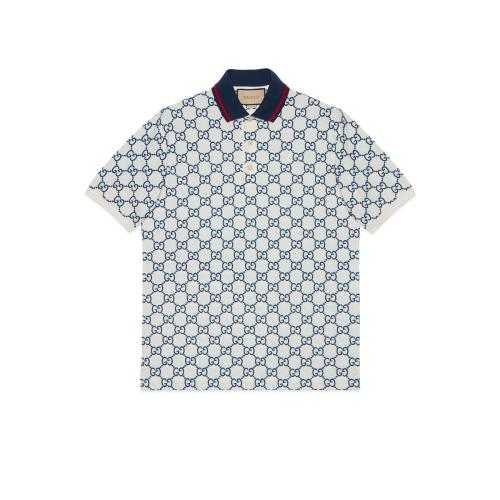  GUCCI古馳 22年秋冬 男士 GG彈力棉Polo衫 598956 XJB0U 9064