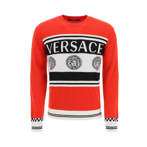 VERSACE/范思哲 男士紅色棉質(zhì)針織毛衣 A86467-A235922-A2024