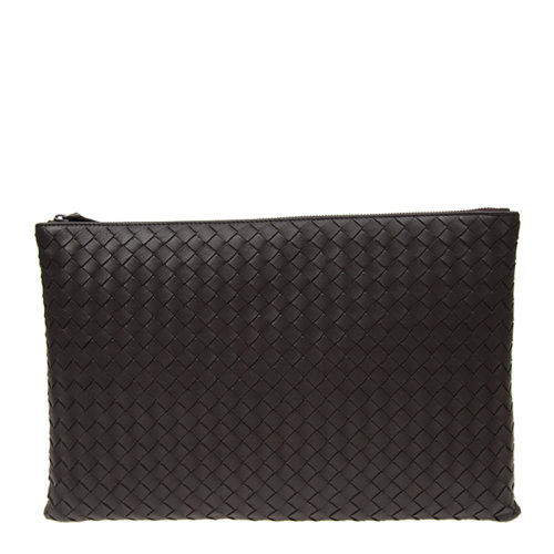 Bottega Veneta/葆蝶家 女士純色羊皮編織拉鏈開合錢包手拿包女包多色可選 355261-V001O