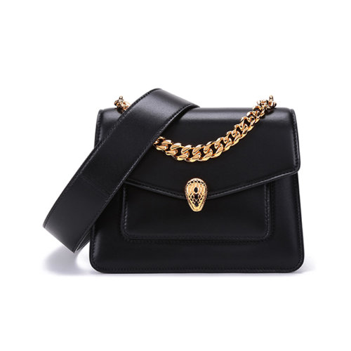 BVLGARI/寶格麗 女士SERPENTI FOREVER系列羊皮小號(hào)蛇頭扣手提單肩斜挎包 291050