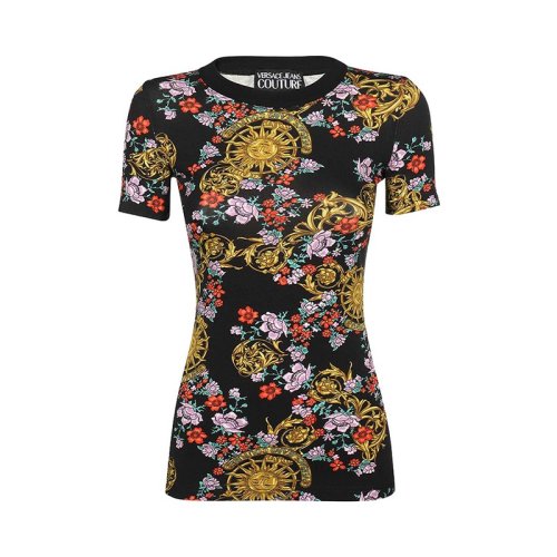  VERSACE JEANS COUTURE 女士印花棉質(zhì)短袖T恤 72HAH608 JS059 G53 PLFSX