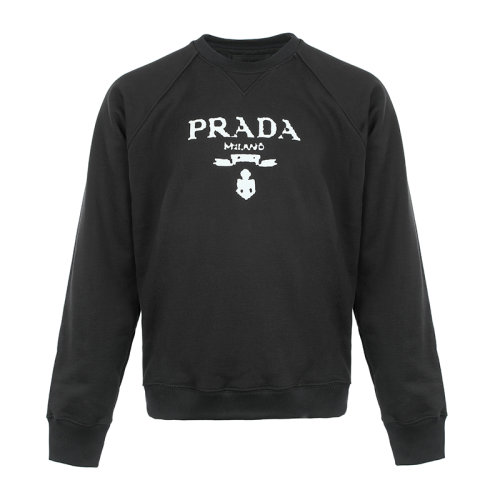 PRADA/普拉達(dá)logo徽標(biāo)印花棉質(zhì)寬松男士套頭衛(wèi)衣男衛(wèi)衣UJL1901YY