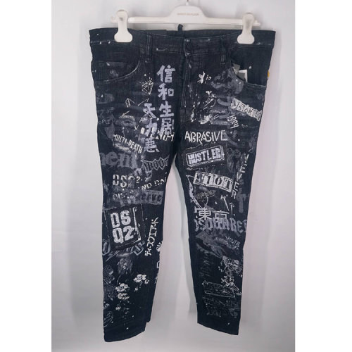 Dsquared2/D二次方 男士黑色牛仔褲 S71LB0183S30400