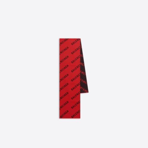  BALENCIAGA巴黎世家 22年秋冬 女士 圍巾 Allover Logo Macro Scarf in Red 673133420B80646 預(yù)定商品1-3周發(fā)貨