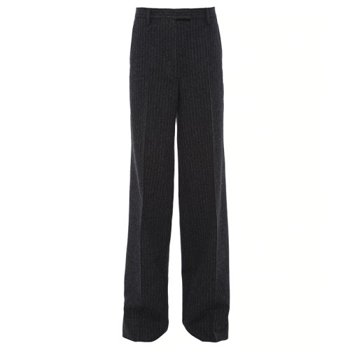 PRADA/普拉達(dá)  女士石板灰細(xì)條紋法蘭絨直筒長(zhǎng)褲P290EG_1ZJ8_F0480_S_212