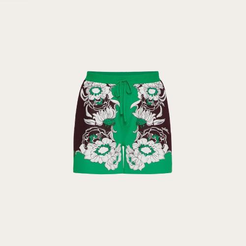  VALENTINO華倫天奴 22年秋冬 男士 短褲 BERMUDA EN VISCOSE a BRODERIE STREET FLOWERS DAISY