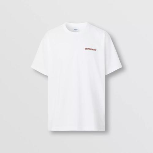  BURBERRY 22年秋冬 男士 專屬標(biāo)識(shí)裝飾棉質(zhì)寬松 T 恤衫 80575491