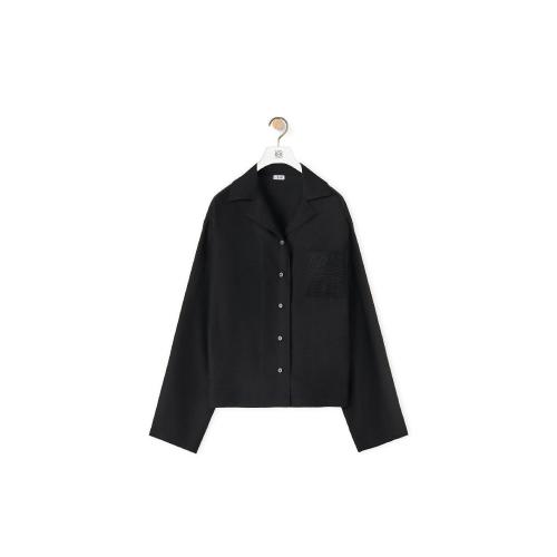  LOEWE羅意威 22年秋冬 女士 長袖襯衫 Anagram pyjama blouse in silk S359Y05X37-1100