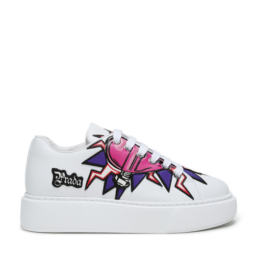 PRADA/普拉達 女士皮革系帶休閑運動鞋 1E805L 3L2B F 045