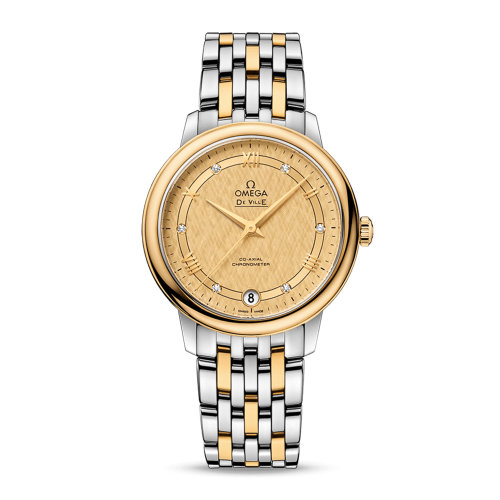 OMEGA/歐米茄 碟飛系列 典雅 同軸腕表 精鋼 18K金 鉆石刻度 自動機械 女士腕表 424.20.33.20.58.003