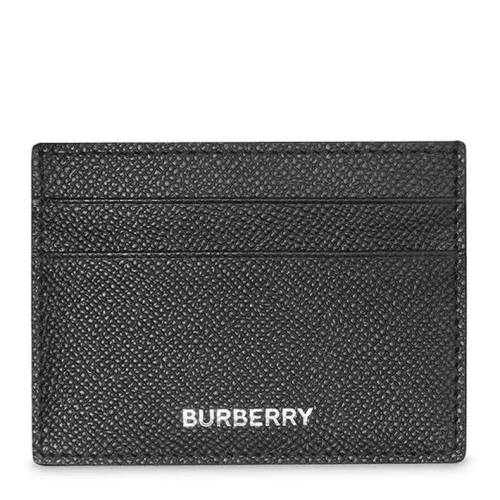 BURBERRY/博柏利 巴寶莉男包 品牌字母LOGO 男士皮質(zhì)黑色粒面卡片夾 80146621 HJH01AAB