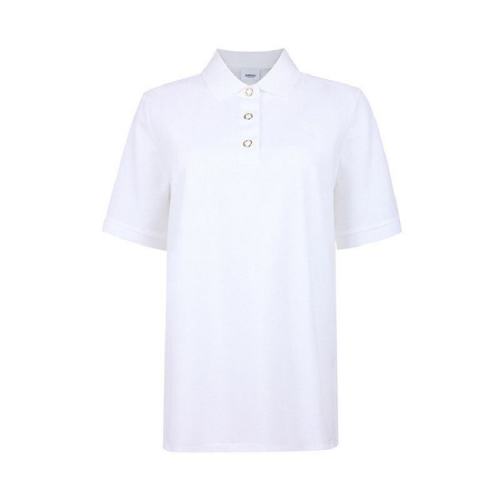  BURBERRY/博柏利 女士白色棉質(zhì)短袖polo衫 80171531 PLFSX