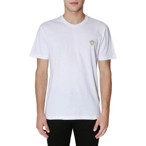 VERSACE/范思哲 男士純色棉質(zhì)經(jīng)典美杜莎頭像裝飾圓領(lǐng)上衣短袖T恤 A77184-A222614 多色可選