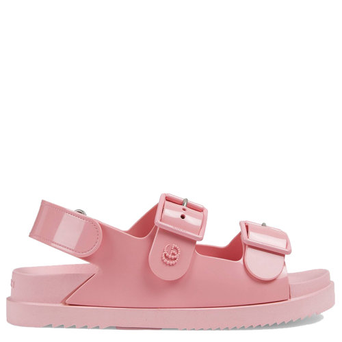 GUCCI/古馳  女士粉色橡膠迷你Double G涼鞋660243J87005815