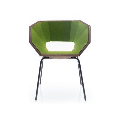 YANGHOUSE/羊舍家居系列“榫卯的重構(gòu)”扶手椅黑胡桃木+毛氈+金屬腿下單后30天發(fā)貨