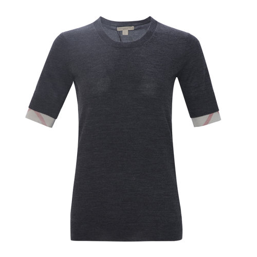 Burberry 博柏利 春夏 女裝 服飾 深灰色圓領(lǐng)羊毛 女士針織衫/毛衣