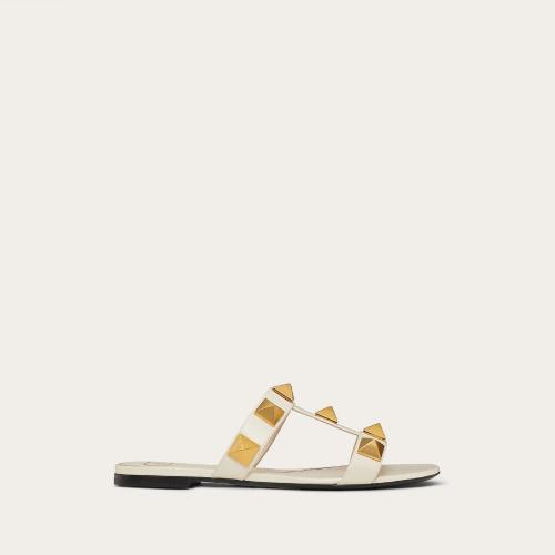  VALENTINO華倫天奴 22年秋冬 女士 平底涼鞋 CLAQUETTES ROMAN STUD EN VEAU 1W2S0BU9ZWMI16