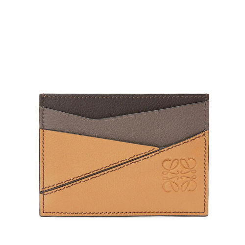  LOEWE/羅意威 22新款Puzzle系列 男士淺暖沙色/巧克力色經(jīng)典小牛皮卡包卡片夾C510V33X04-2747