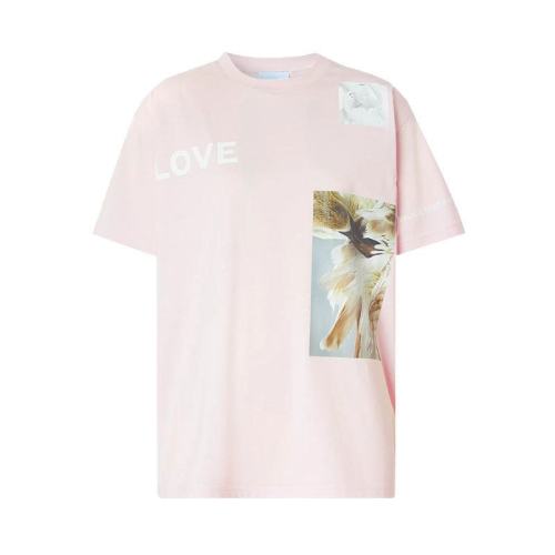  BURBERRY/博柏利 粉色圖案印花女士短袖T恤 80307661