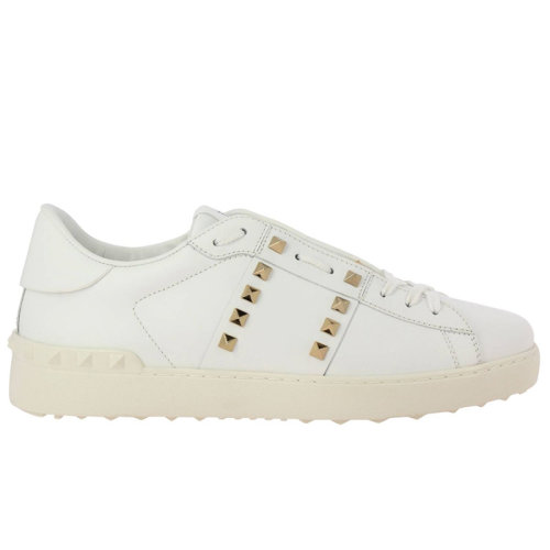 Valentino/華倫天奴 時(shí)尚白色男士皮質(zhì)鉚釘系帶小白鞋 板鞋SY2S0931BHS 0B ZGF012467O