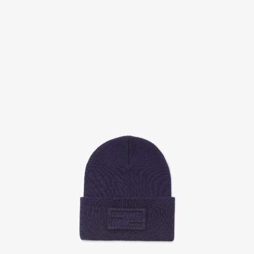  FENDI芬迪 22年秋冬 男士 帽子 藍(lán)色針織帽 FXQ957ANCEF0QA2