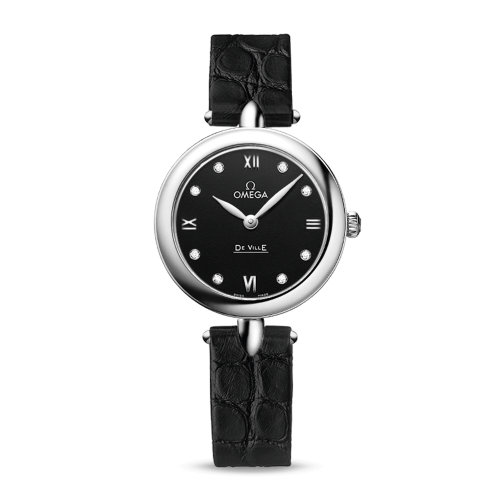 OMEGA/歐米茄 碟飛系列 典雅 Dewdrop 精鋼 鉆石刻度 石英機(jī)芯 女士腕表 424.13.27.60.51.001