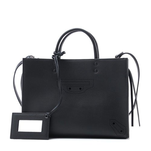 Balenciaga/巴黎世家 女士 黑色皮質(zhì)拉鏈開合單肩包斜挎包手提包 490027D6WIT1000 HJH0015X