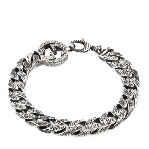 GUCCI/古馳  925銀GG圖案手鏈454285J84000811