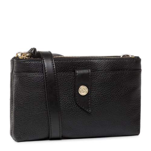 Michael Kors/邁克·科爾斯 女士棕色小牛皮卵石紋雙拉鏈可拆卸肩帶單肩包斜挎包手拿包女包 32S0G00C2L-LUGGAGE