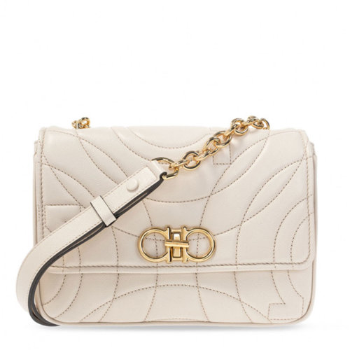 Salvatore Ferragamo/菲拉格慕 女士 女包 奶油色皮革時尚斜挎包單肩包 210430 741015