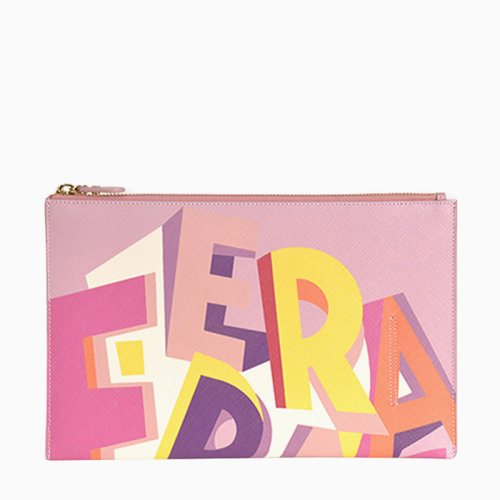 Salvatore Ferragamo/菲拉格慕 女士 女包 混色皮革時(shí)尚手拿包 22C455 631824