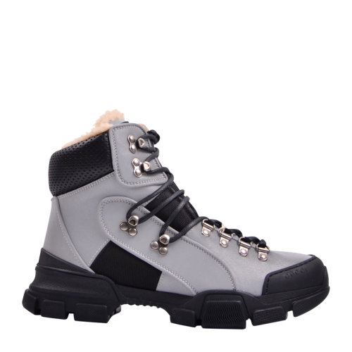 GUCCI/古馳 男士 秋冬棉里 灰色 夜反光 高幫休閑系帶厚底運動鞋 548761 9Y040 8169男鞋