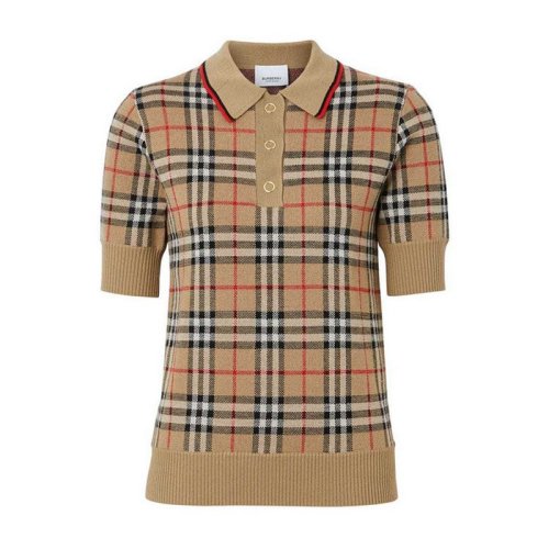  BURBERRY/博柏利 女士棕色時尚休閑短袖POLO衫 8017141 PLFSX
