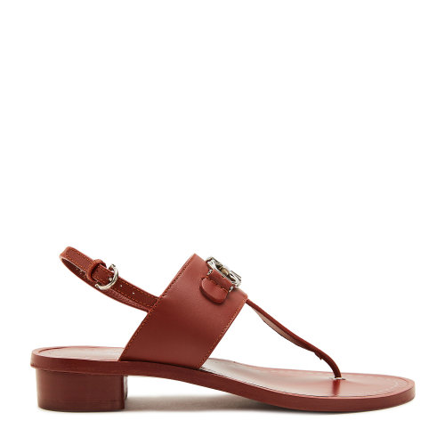 Salvatore Ferragamo/菲拉格慕 棕色 女士GANCINI飾平底涼鞋 733439-01R300